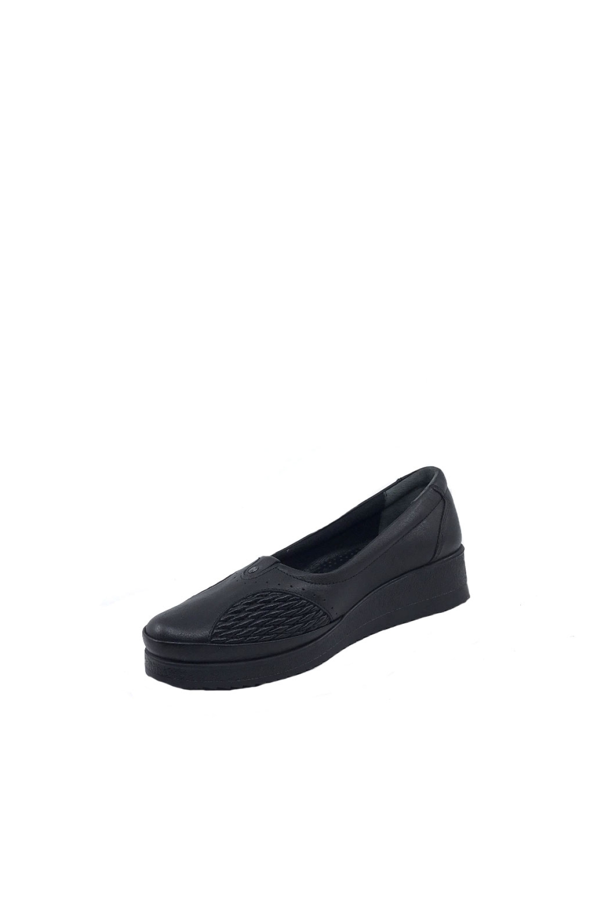 410 Siyah Hakiki Deri Günlük Anne Ayakkabı - Görsel 4