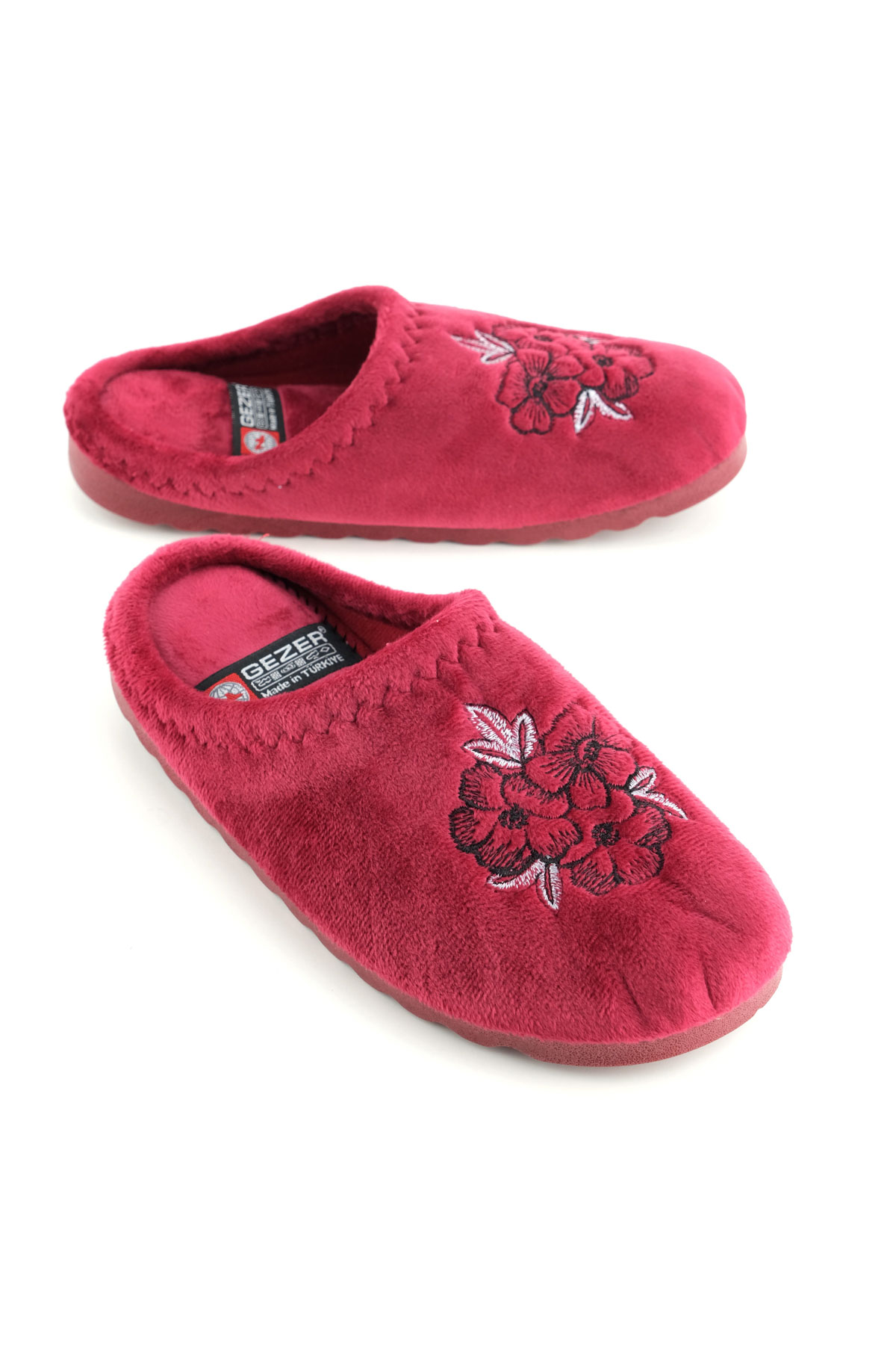 Kadın Kışlık Çiçek Desenli Ev Bahçe Gondol Terlik - Görsel 2