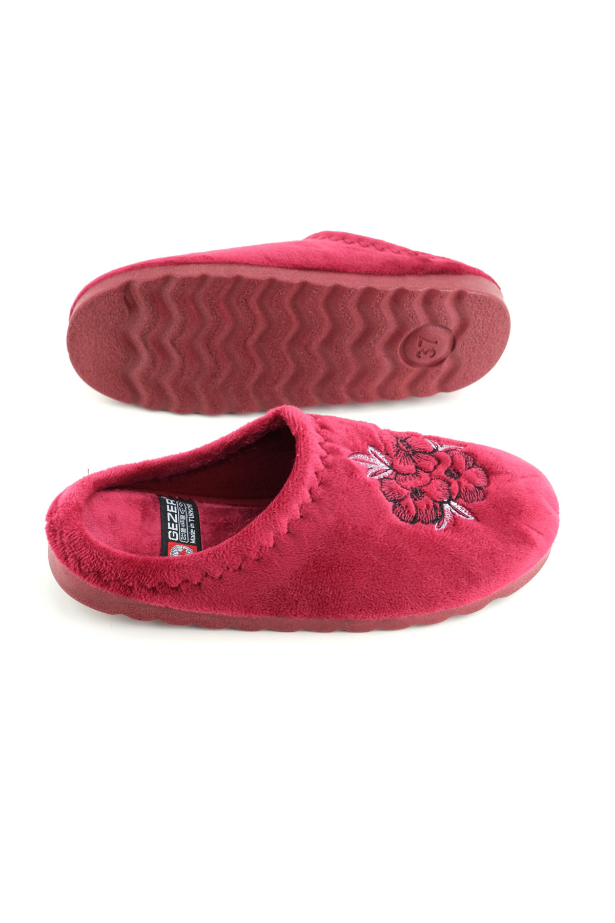 Kadın Kışlık Çiçek Desenli Ev Bahçe Gondol Terlik - Görsel 6