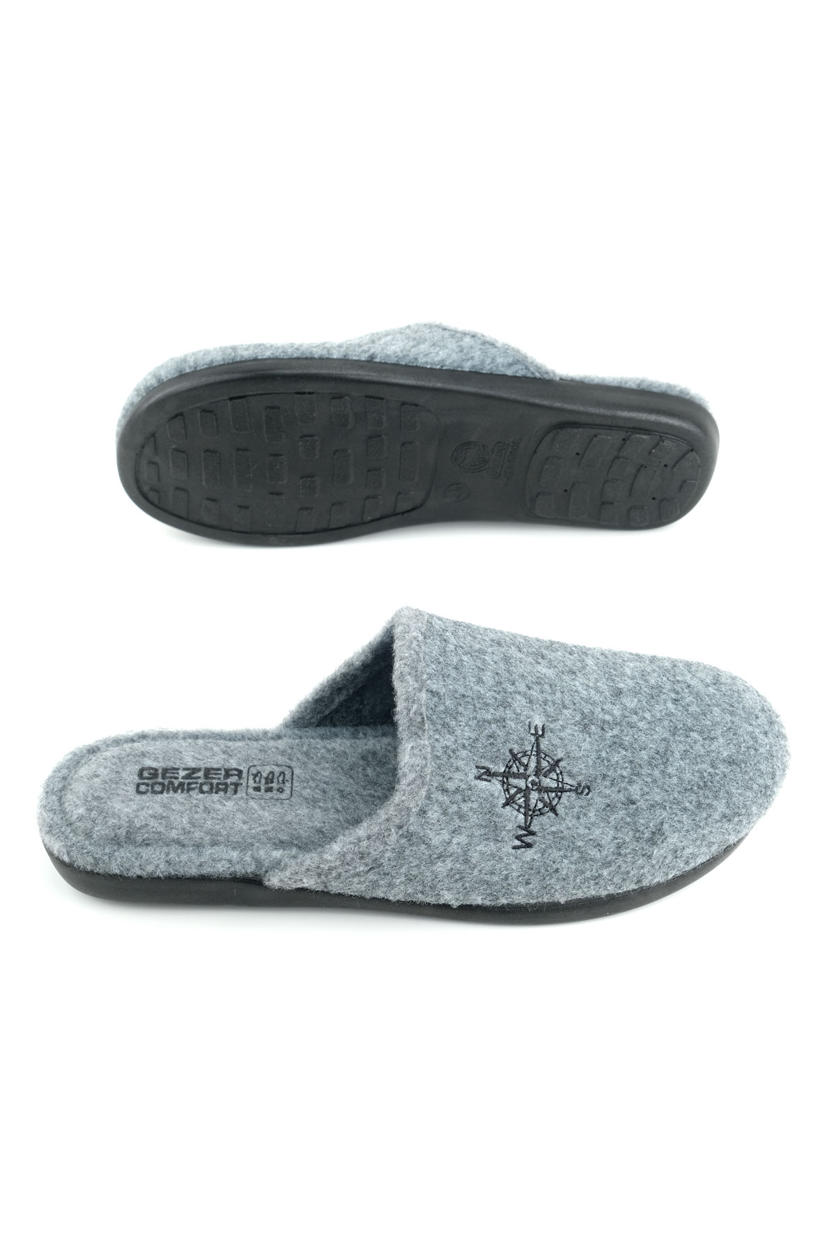 Kışlık Erkek Keçe Çıkarılabilir Taban Ev Bahçe Terlik - Görsel 6