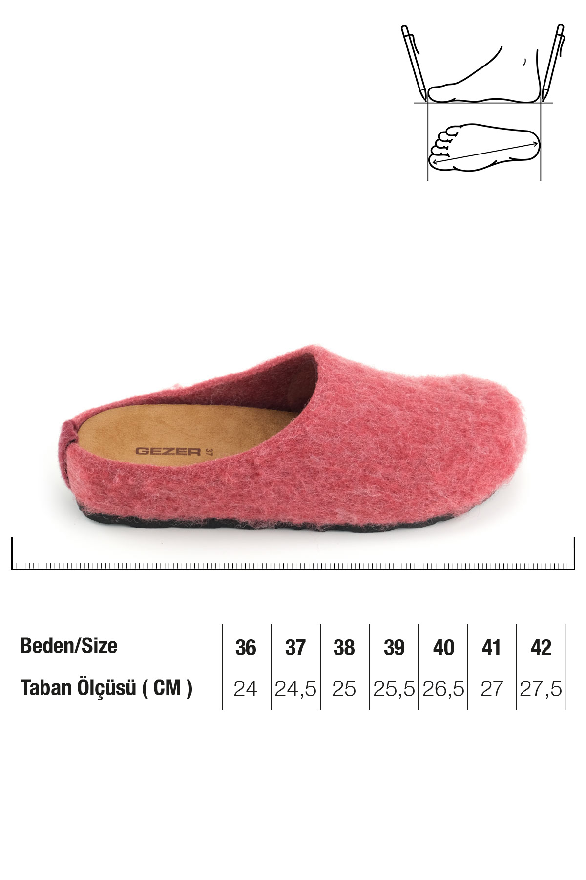 Kadın Kışlık Rahat Taban Keçe Ev Bahçe Terlik - Görsel 3