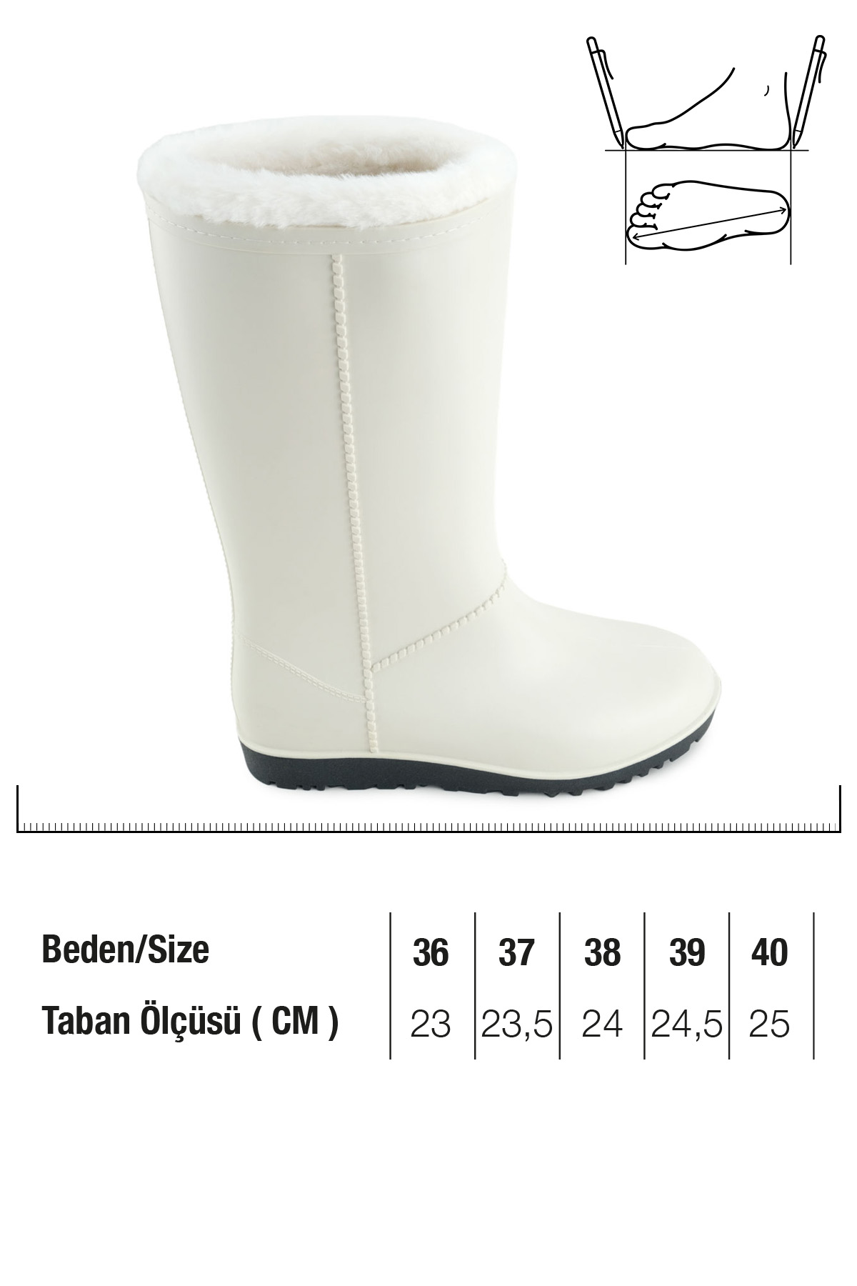 Kadın Kışlık PVC İçi Sıcak Astarlı Su Geçirmez Çizme - Görsel 3