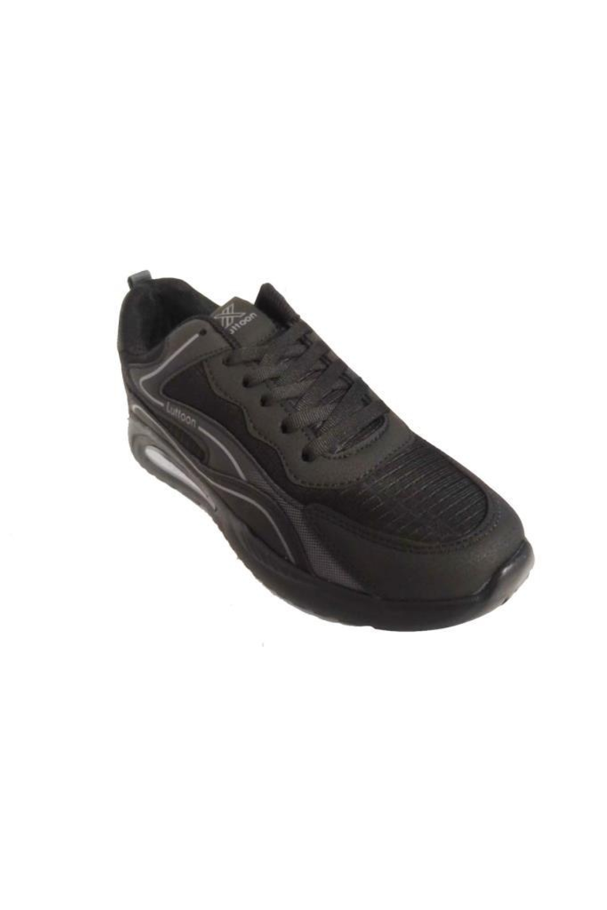 4184-24 Deri Anatomik Hafıza Taban Erkek Sneaker Siyah Füme - Görsel 2