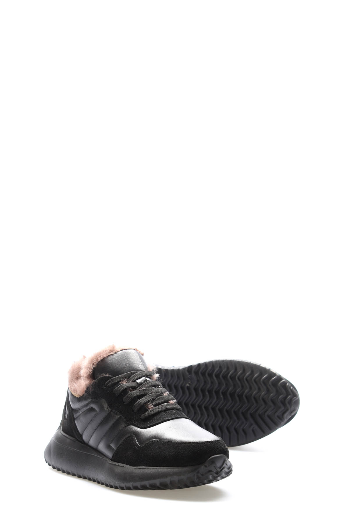 Hakiki Deri Kürklü Kadın Casual Ayakkabı 136KZA901-1 - Görsel 4