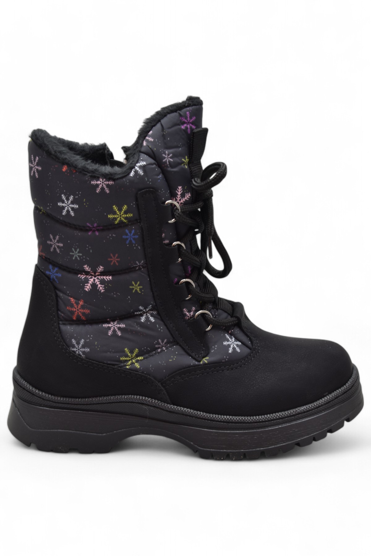 323 Ortopedik Fermuarlı Kız Çocuk Bot Ayakkabı İçi Yünlü Çocuk Kar Botu - Görsel 4