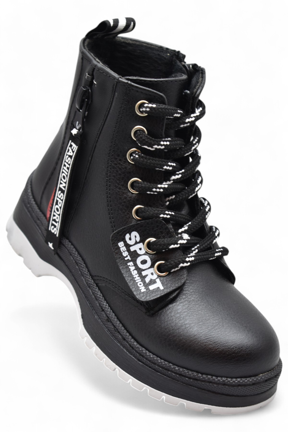 265 Ortopedik Bağcıklı Fermuarlı Kız Çocuk Bot Ayakkabı Kürklü Kız Çocuk Bot - Görsel 2