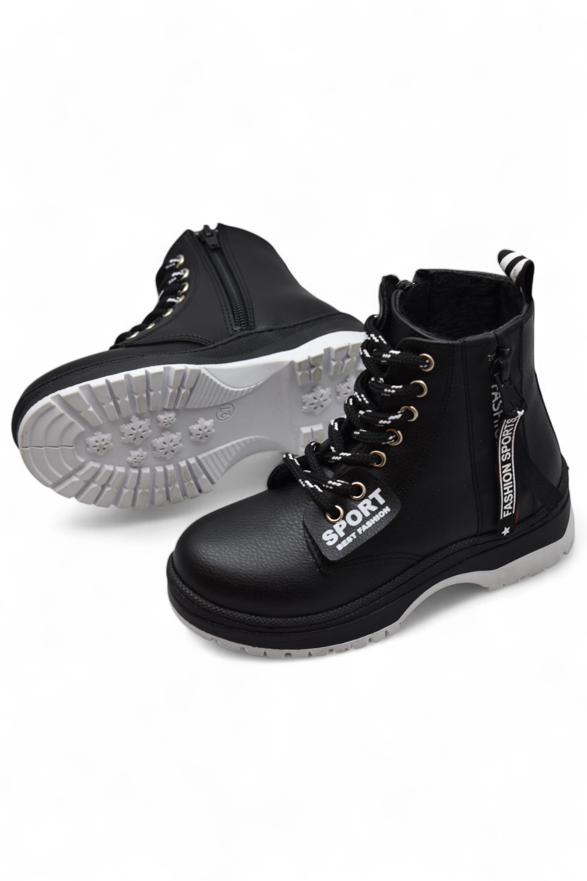 265 Ortopedik Bağcıklı Fermuarlı Kız Çocuk Bot Ayakkabı Kürklü Kız Çocuk Bot - Görsel 3