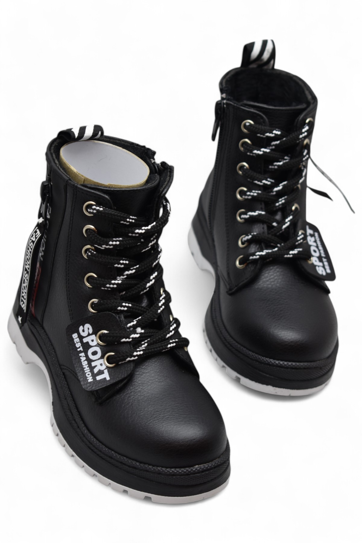 265 Ortopedik Bağcıklı Fermuarlı Kız Çocuk Bot Ayakkabı Kürklü Kız Çocuk Bot - Görsel 5