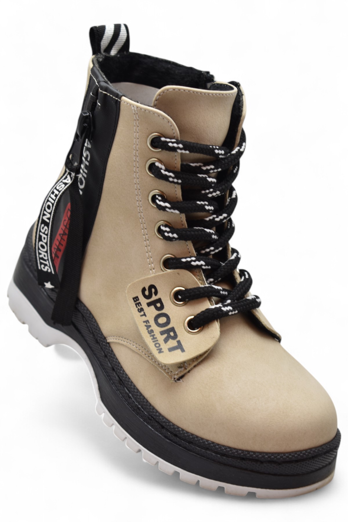 265 Ortopedik Bağcıklı Fermuarlı Kız Çocuk Bot Ayakkabı Kürklü Kız Çocuk Bot - Görsel 2