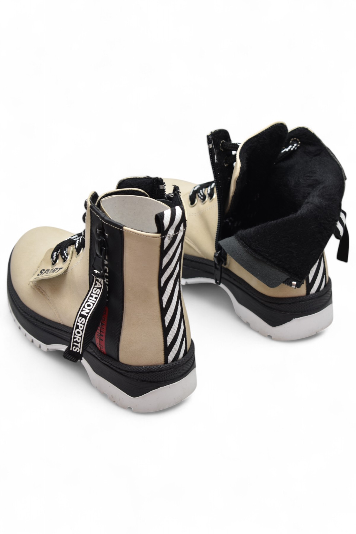 265 Ortopedik Bağcıklı Fermuarlı Kız Çocuk Bot Ayakkabı Kürklü Kız Çocuk Bot - Görsel 3
