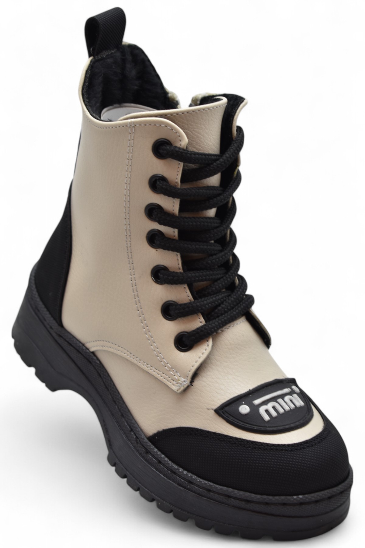 263 Ortopedik Bağcıklı Fermuarlı Kız Çocuk Bot Ayakkabı Kürklü Kız Çocuk Bot - Görsel 2