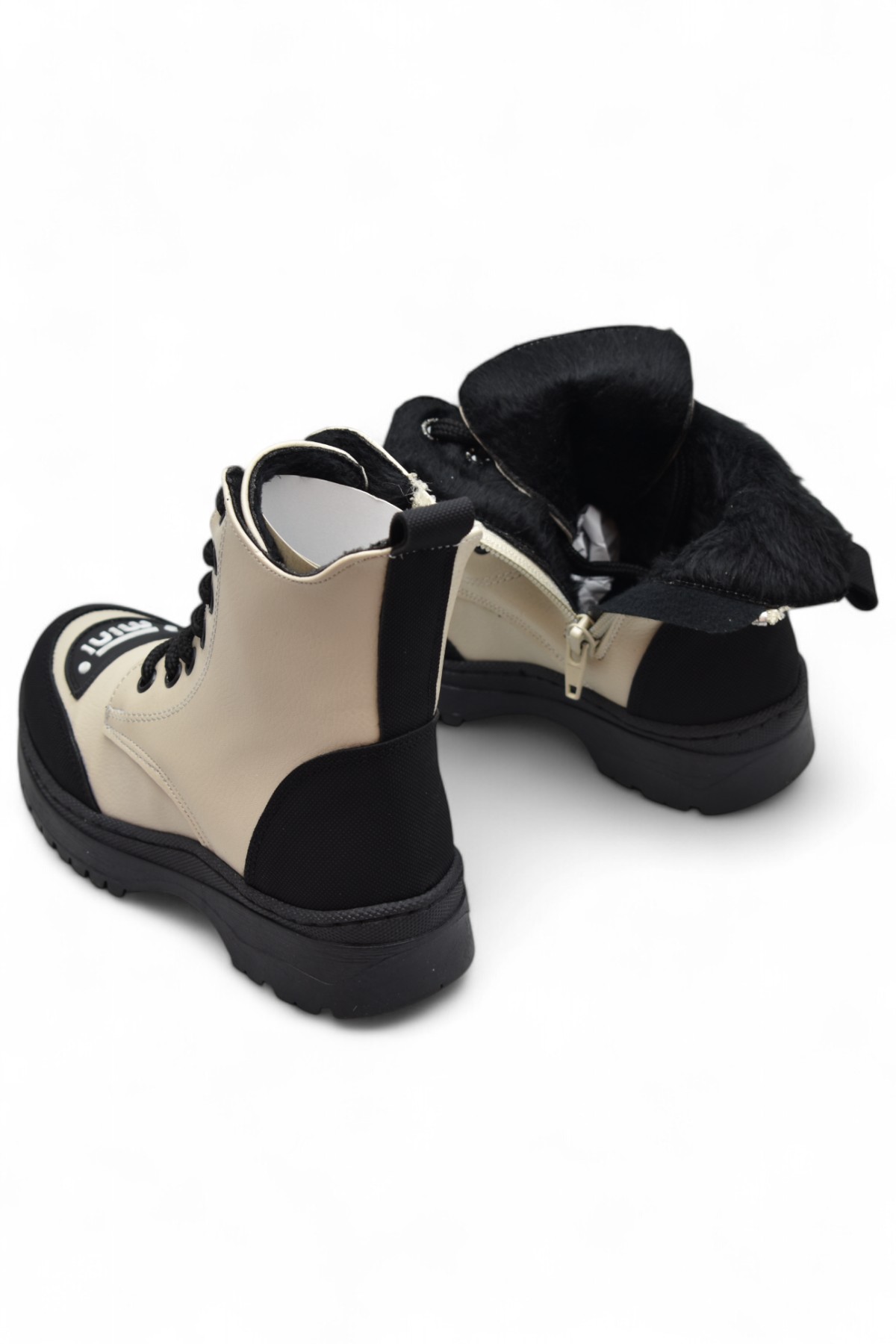 263 Ortopedik Bağcıklı Fermuarlı Kız Çocuk Bot Ayakkabı Kürklü Kız Çocuk Bot - Görsel 3