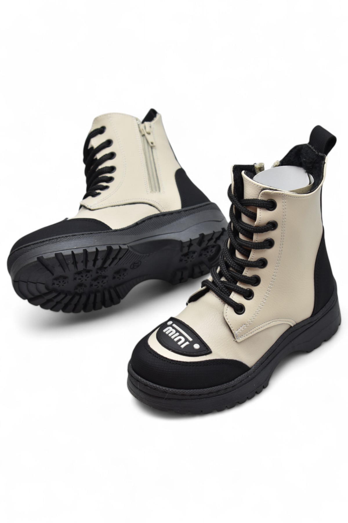 263 Ortopedik Bağcıklı Fermuarlı Kız Çocuk Bot Ayakkabı Kürklü Kız Çocuk Bot - Görsel 4