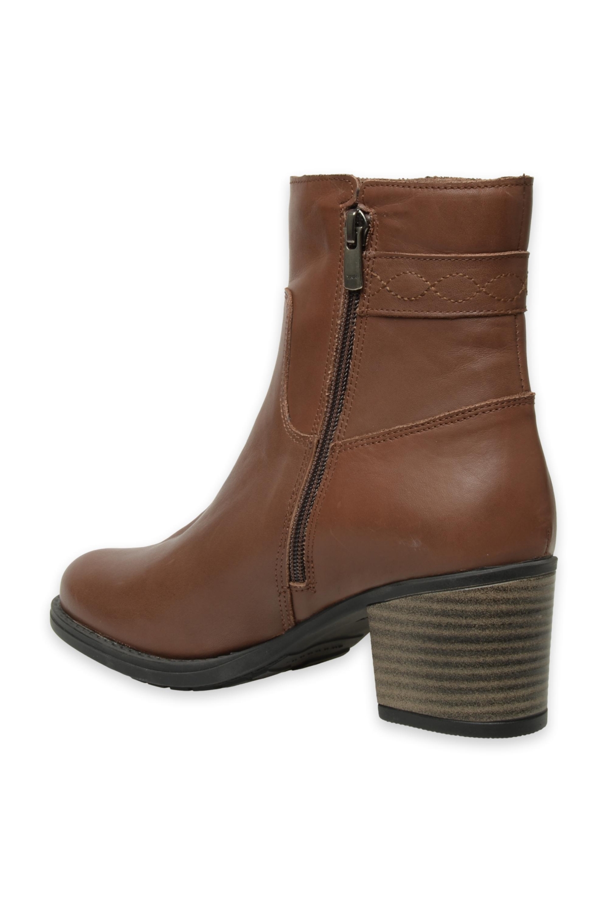 D24Kb-4555 Topuklu Kahverengi Kadın Bot - Görsel 5