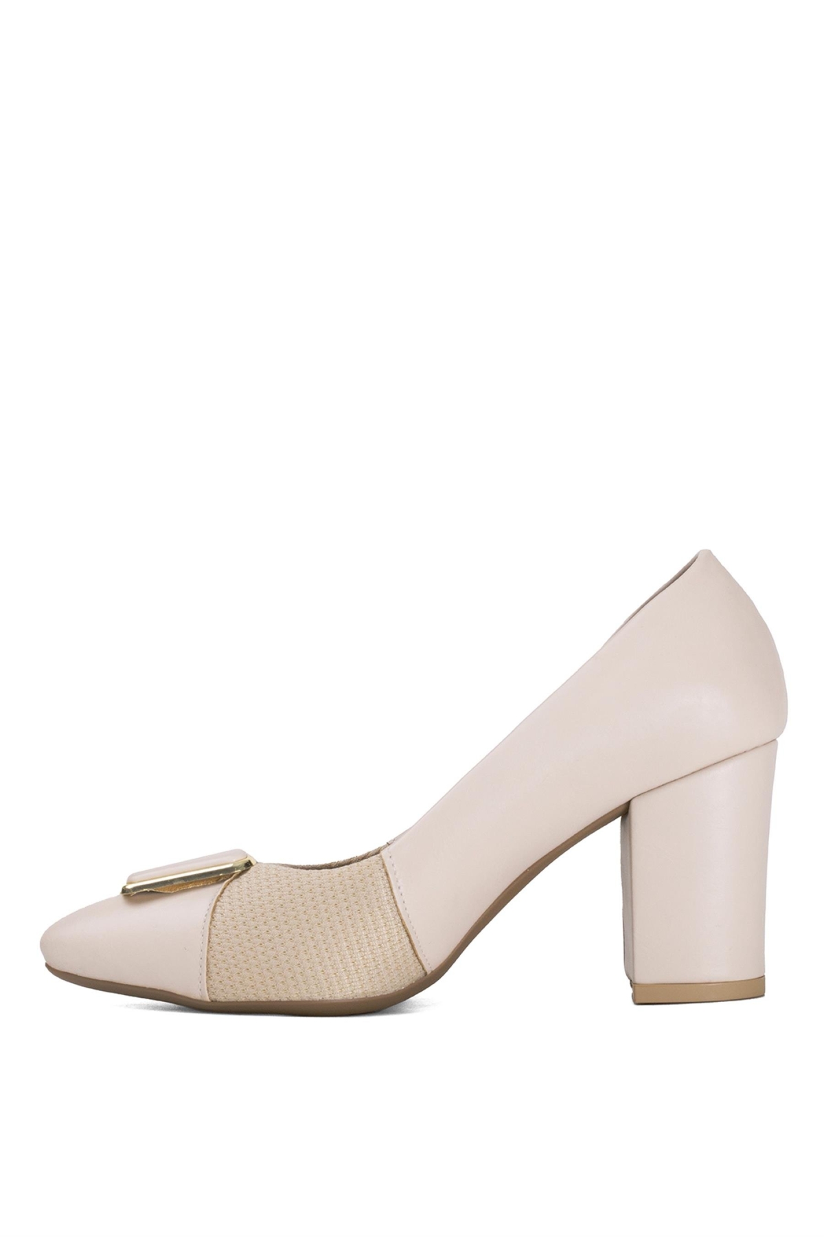 Elit SIS01 Kadın Klasik Topuklu Ayakkabı Ten - Görsel 4