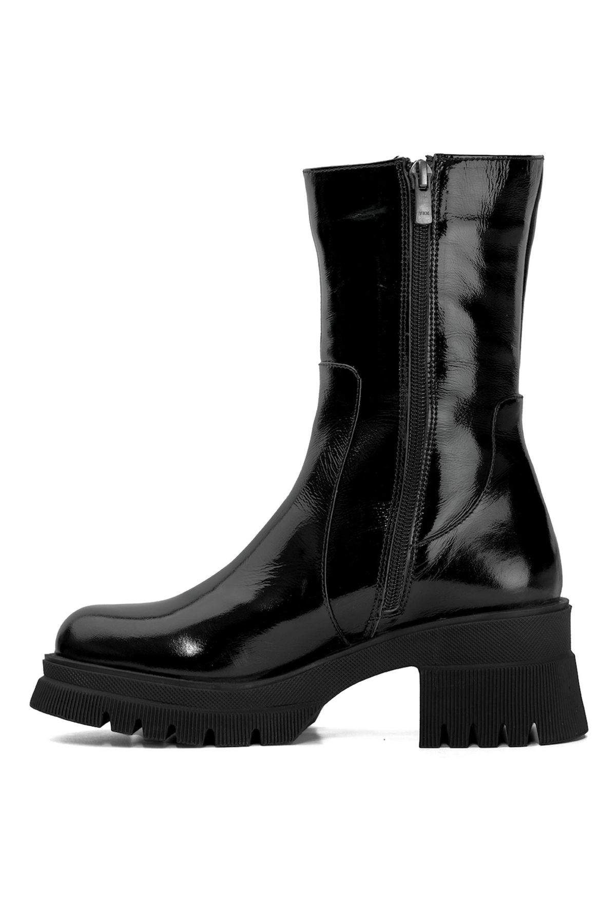 Elit DK2317 Kadın Hakiki Deri Topuklu Bot Siyah - Görsel 4