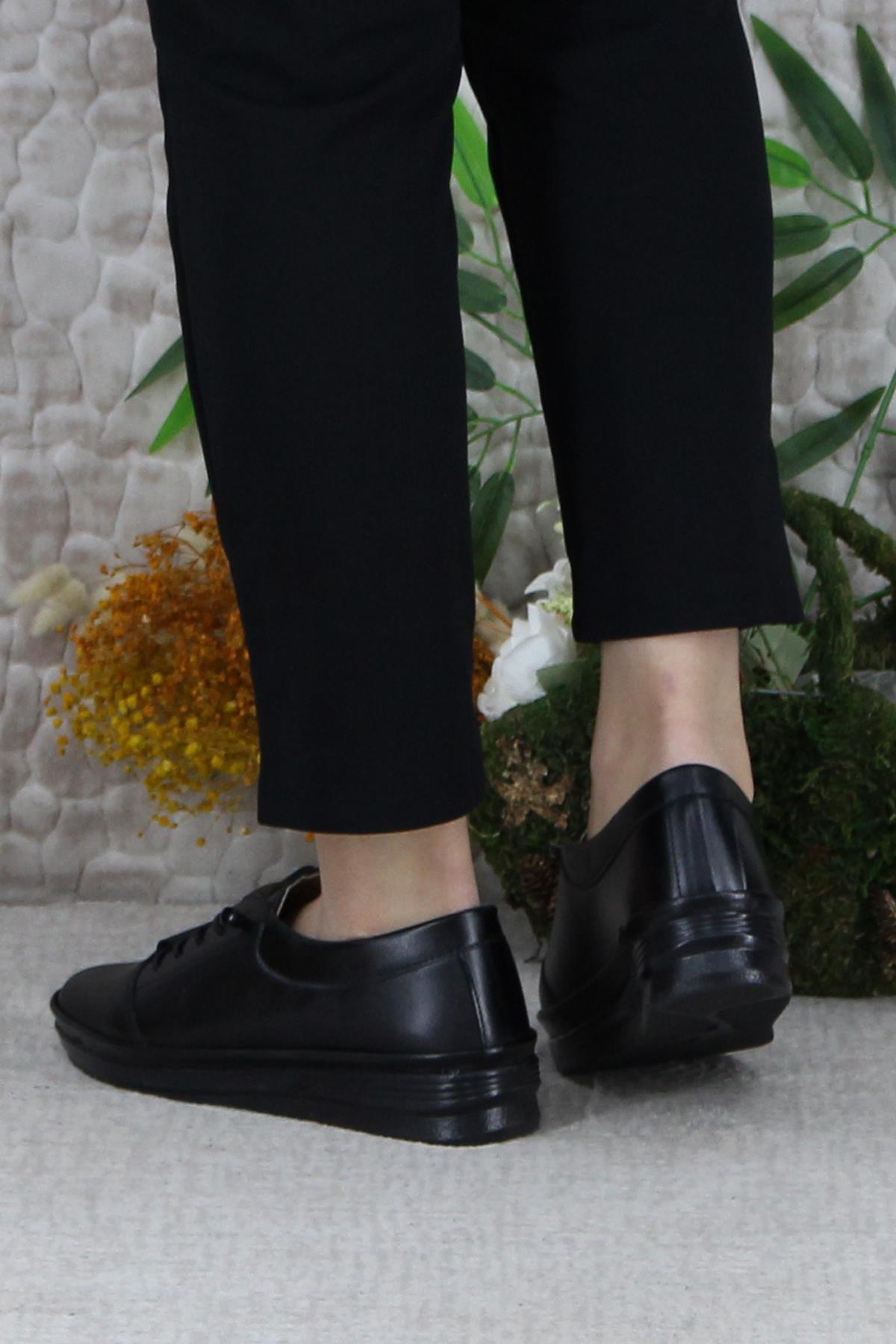 Safir 1212 Siyah Ortopedik Anne Ayakkabısı Klasik Ayakkabı Kadın Günlük Ayakkabı - Görsel 5