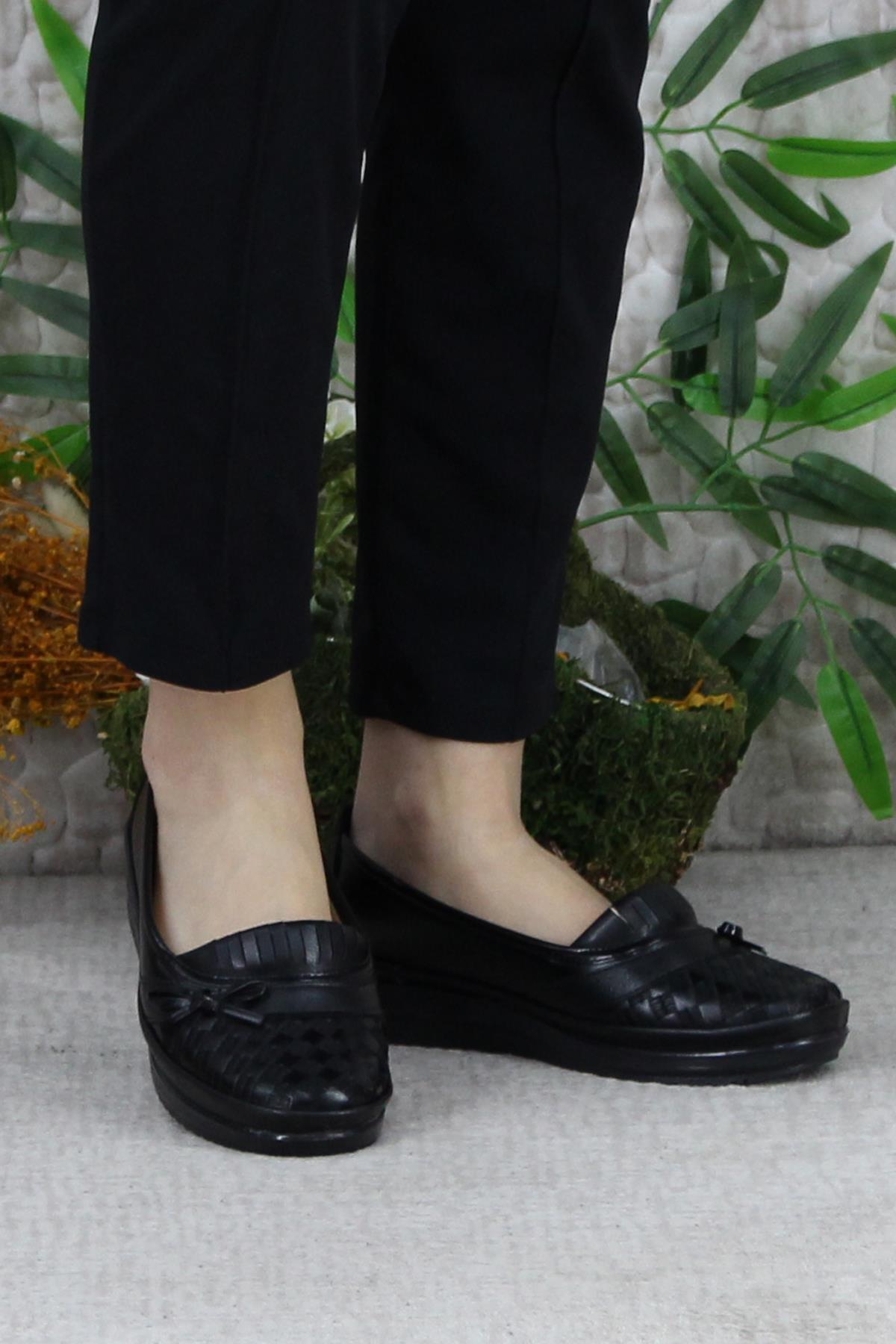 Safir 1292 Siyah Ortopedik Anne Ayakkabısı Klasik Ayakkabı Kadın Günlük Ayakkabı - Görsel 3