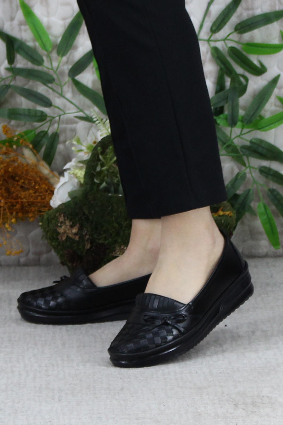 Safir 1292 Siyah Ortopedik Anne Ayakkabısı Klasik Ayakkabı Kadın Günlük Ayakkabı - Görsel 4