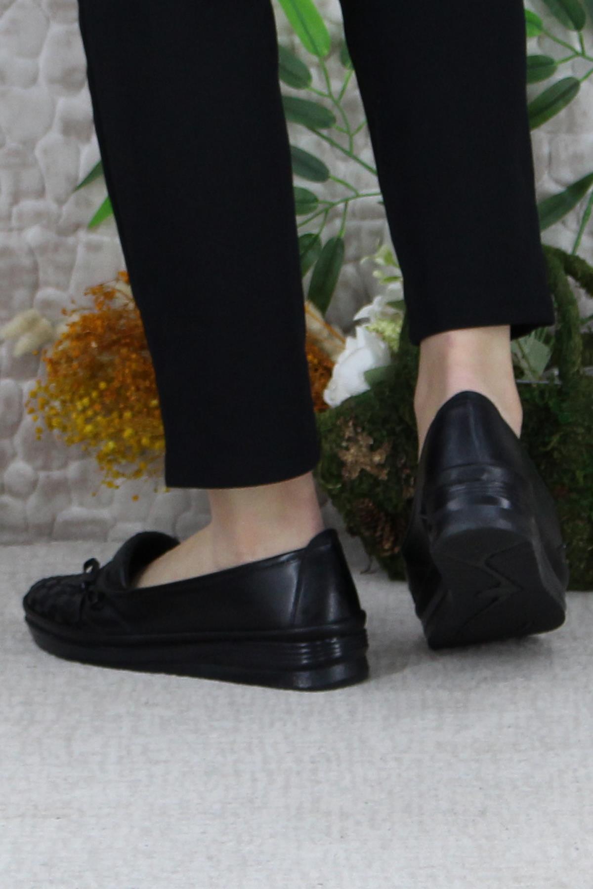 Safir 1292 Siyah Ortopedik Anne Ayakkabısı Klasik Ayakkabı Kadın Günlük Ayakkabı - Görsel 5