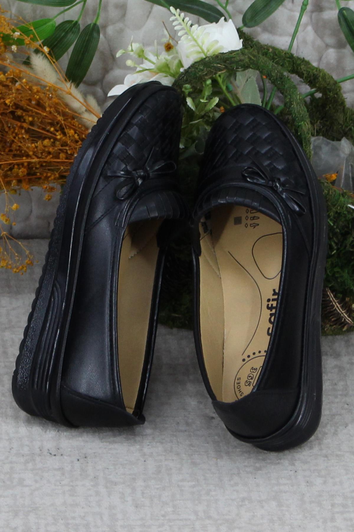 Safir 1292 Siyah Ortopedik Anne Ayakkabısı Klasik Ayakkabı Kadın Günlük Ayakkabı - Görsel 6