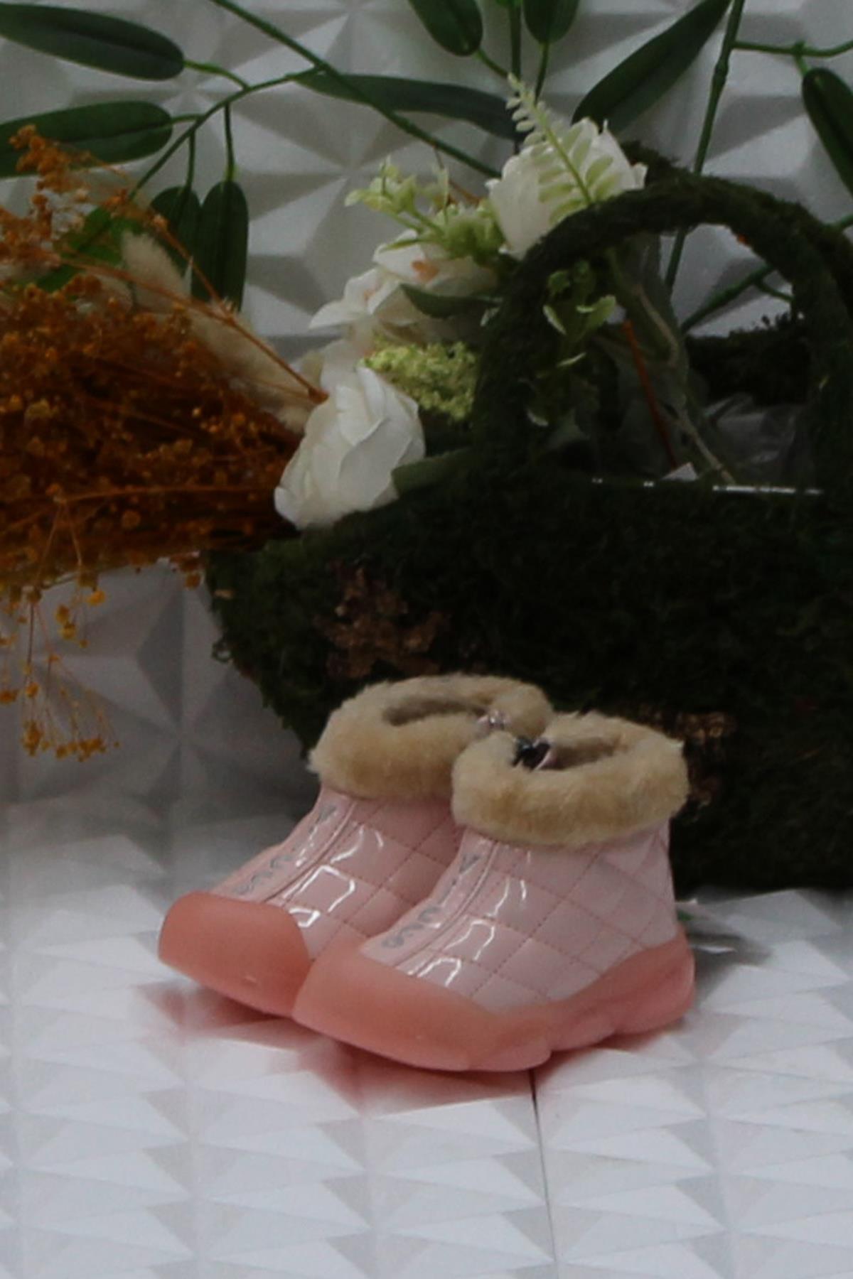 946.E24K.422 Pudra Poppy II Rahat İlk Adım Işıklı Kız Çocuk Bot - Görsel 4