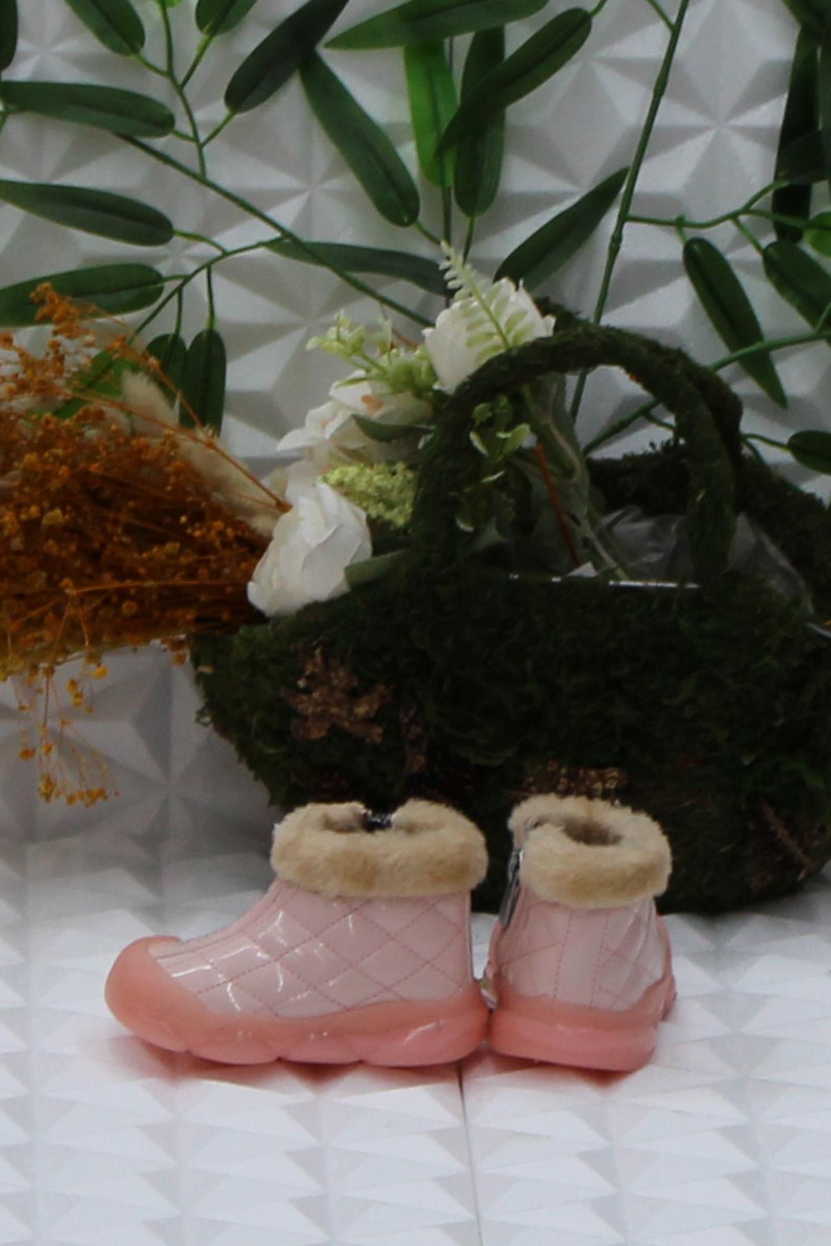 946.E24K.422 Pudra Poppy II Rahat İlk Adım Işıklı Kız Çocuk Bot - Görsel 5