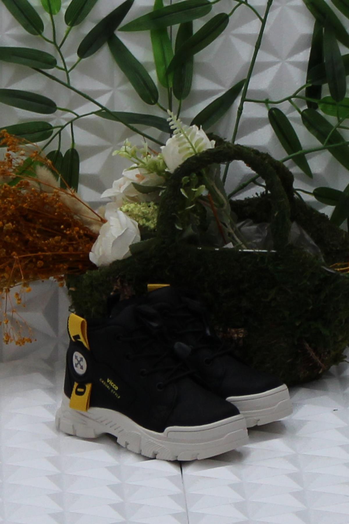 946.P24K.407 Siyah Marcus Rahat Lastik Bağçık Erkek Çocuk Bot - Görsel 2