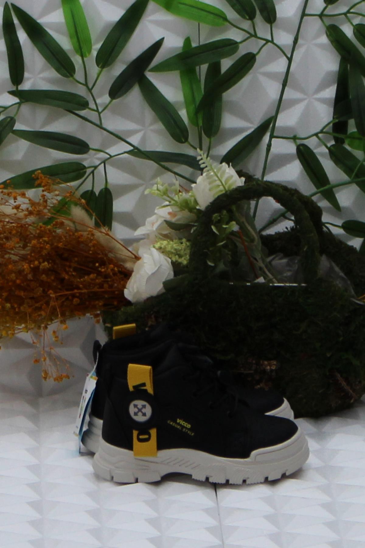 946.P24K.407 Siyah Marcus Rahat Lastik Bağçık Erkek Çocuk Bot - Görsel 3