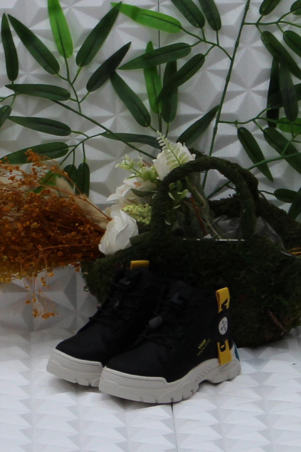 946.P24K.407 Siyah Marcus Rahat Lastik Bağçık Erkek Çocuk Bot - Görsel 4