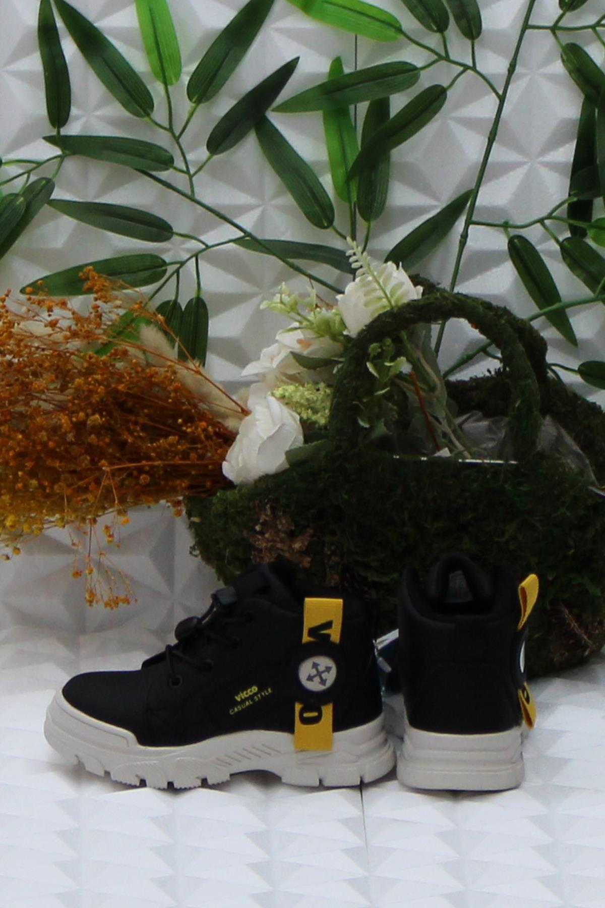 946.P24K.407 Siyah Marcus Rahat Lastik Bağçık Erkek Çocuk Bot - Görsel 5