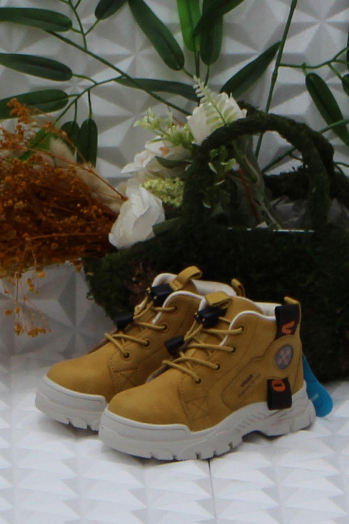 946.P24K.407 Camel Marcus Rahat Lastik Bağçık Erkek Çocuk Bot - Görsel 4