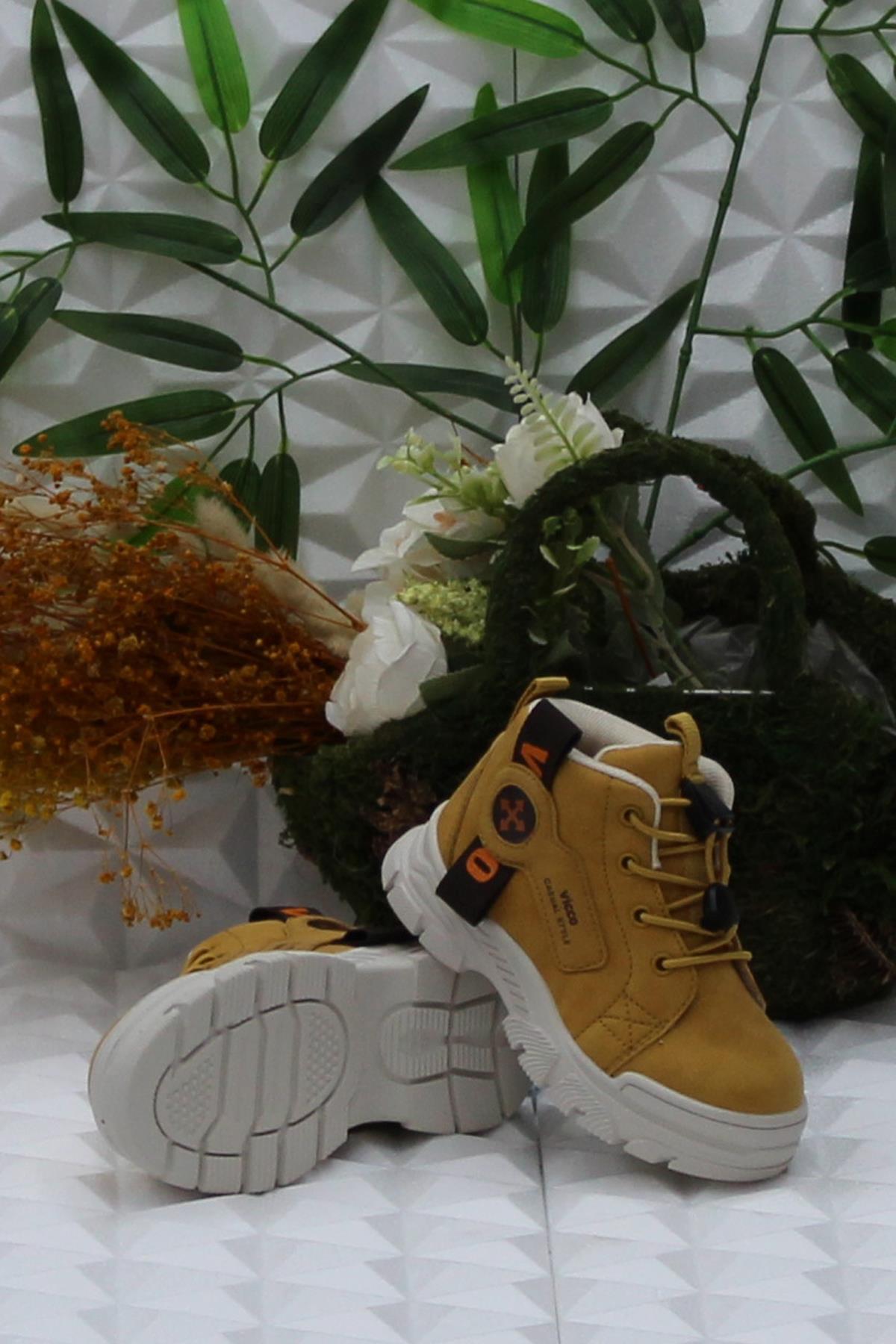 946.P24K.407 Camel Marcus Rahat Lastik Bağçık Erkek Çocuk Bot - Görsel 6