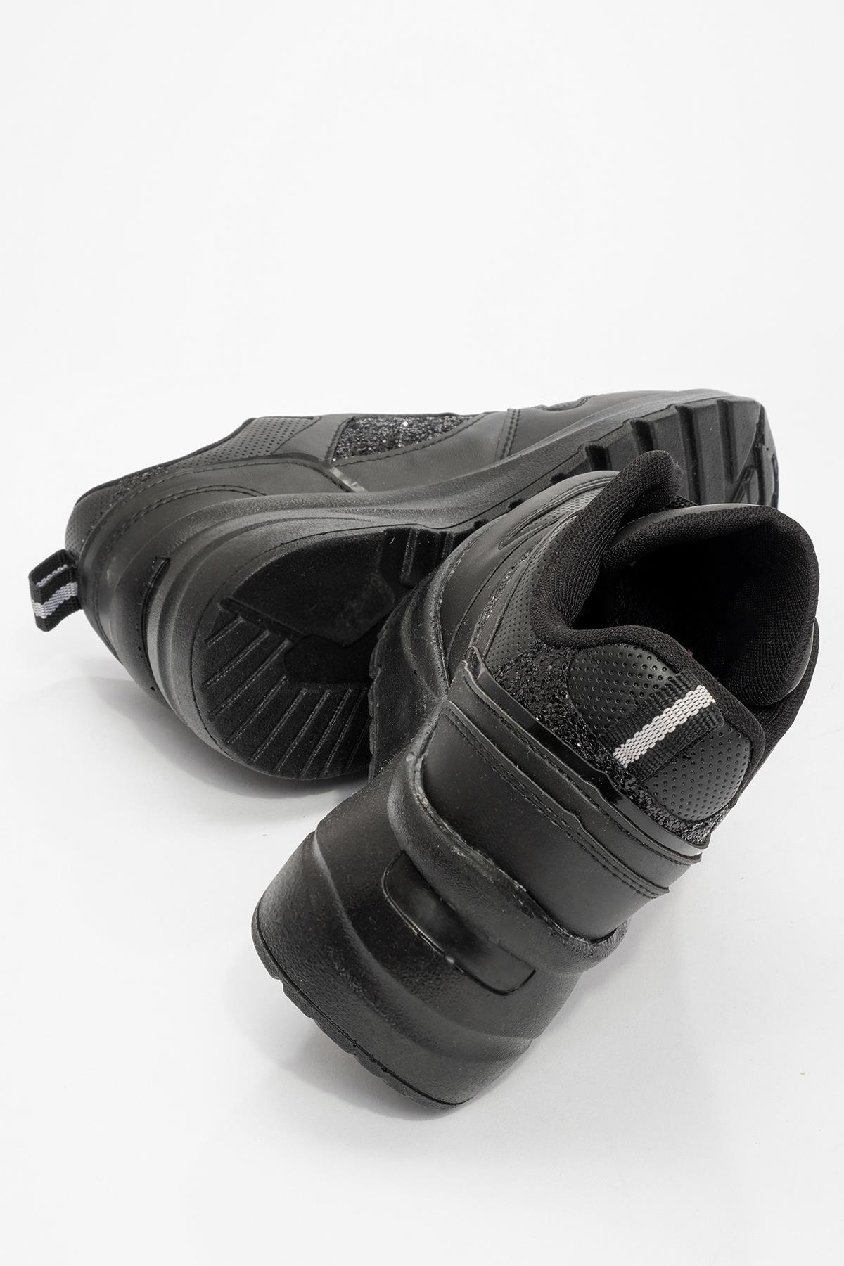 Cırtlı Kadın Spor Ayakkabı SİYAH SİYAH - Görsel 5