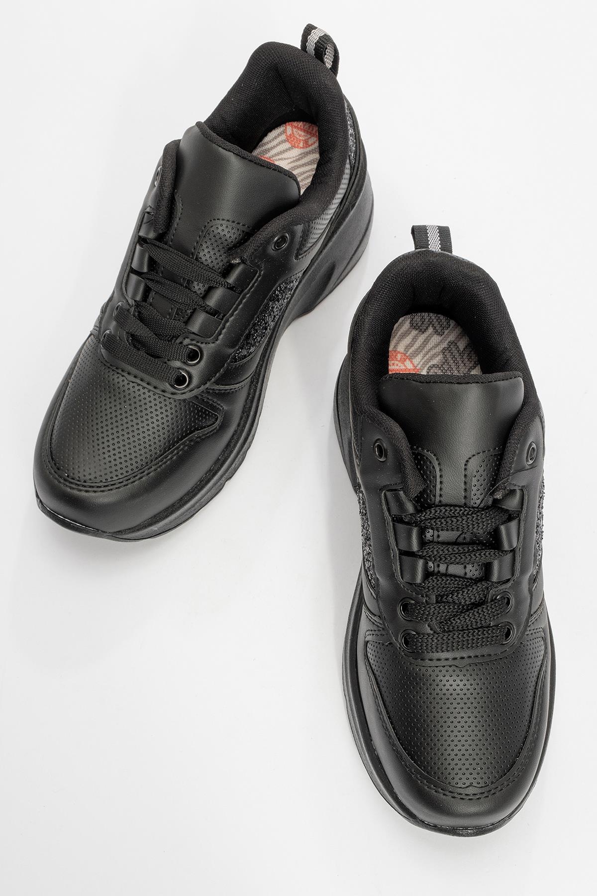 Cırtlı Kadın Spor Ayakkabı SİYAH SİYAH - Görsel 6