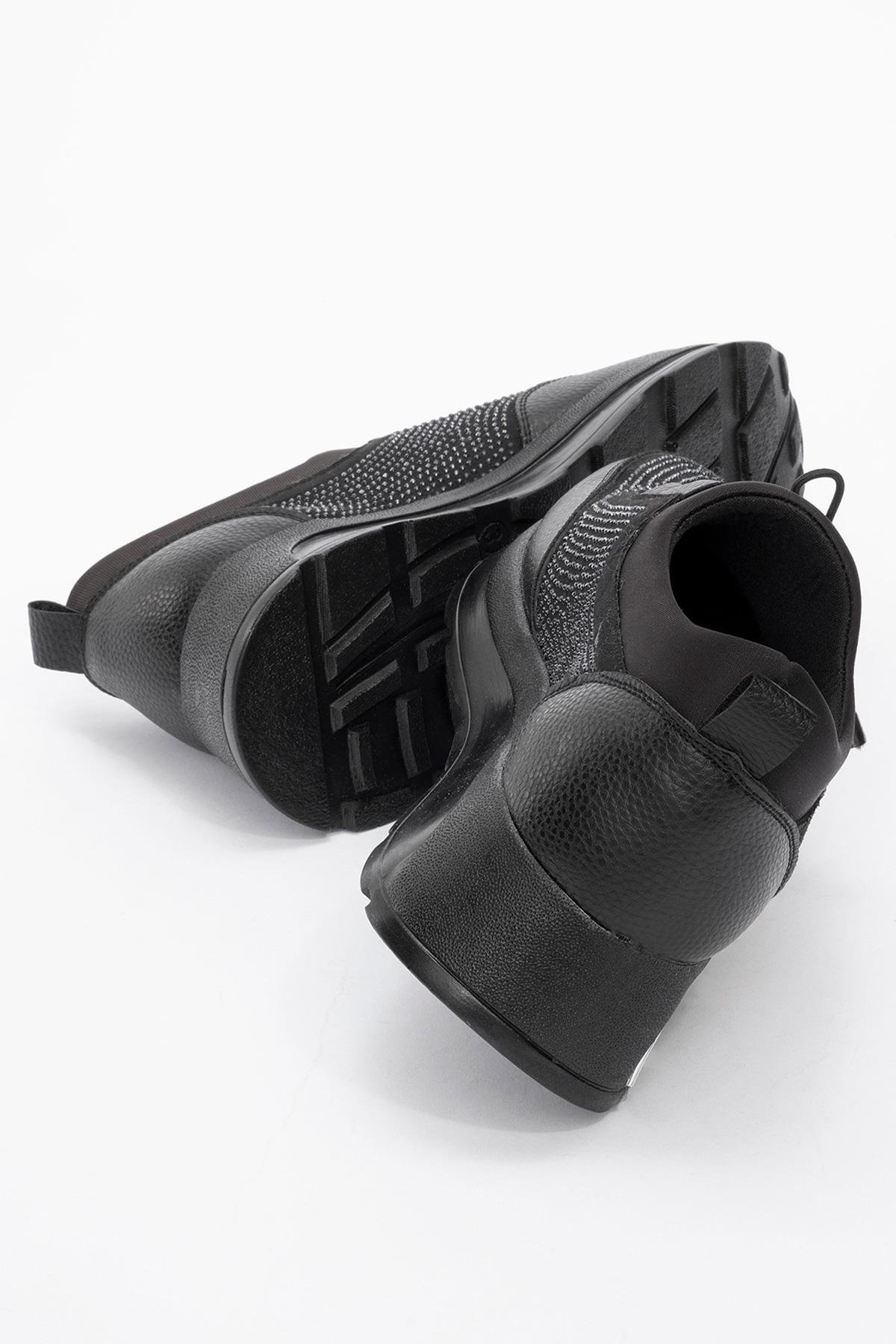 Bağcıklı Kadın Günlük Ayakkabı SİYAH SİYAH - Görsel 5