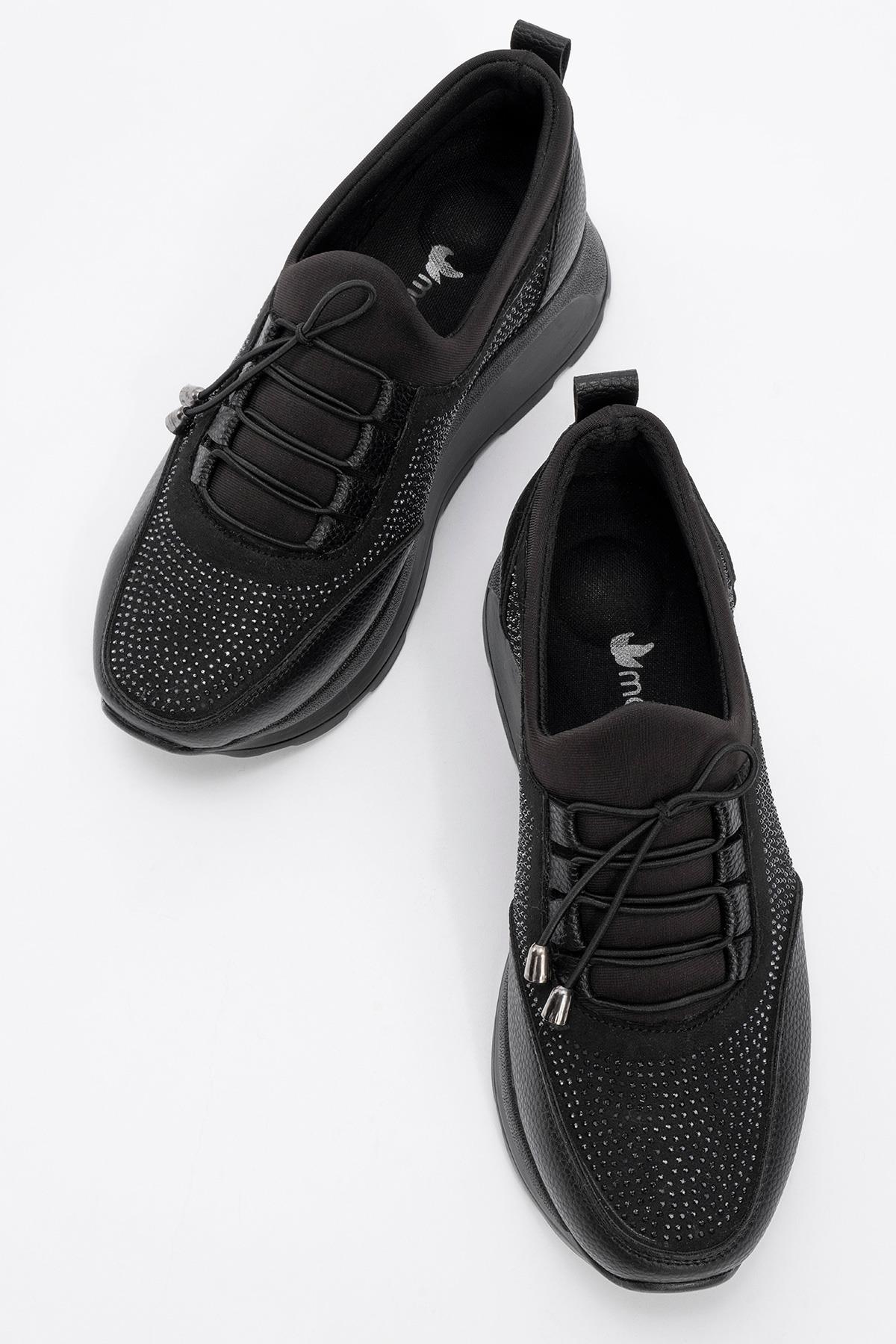 Bağcıklı Kadın Günlük Ayakkabı SİYAH SİYAH - Görsel 6