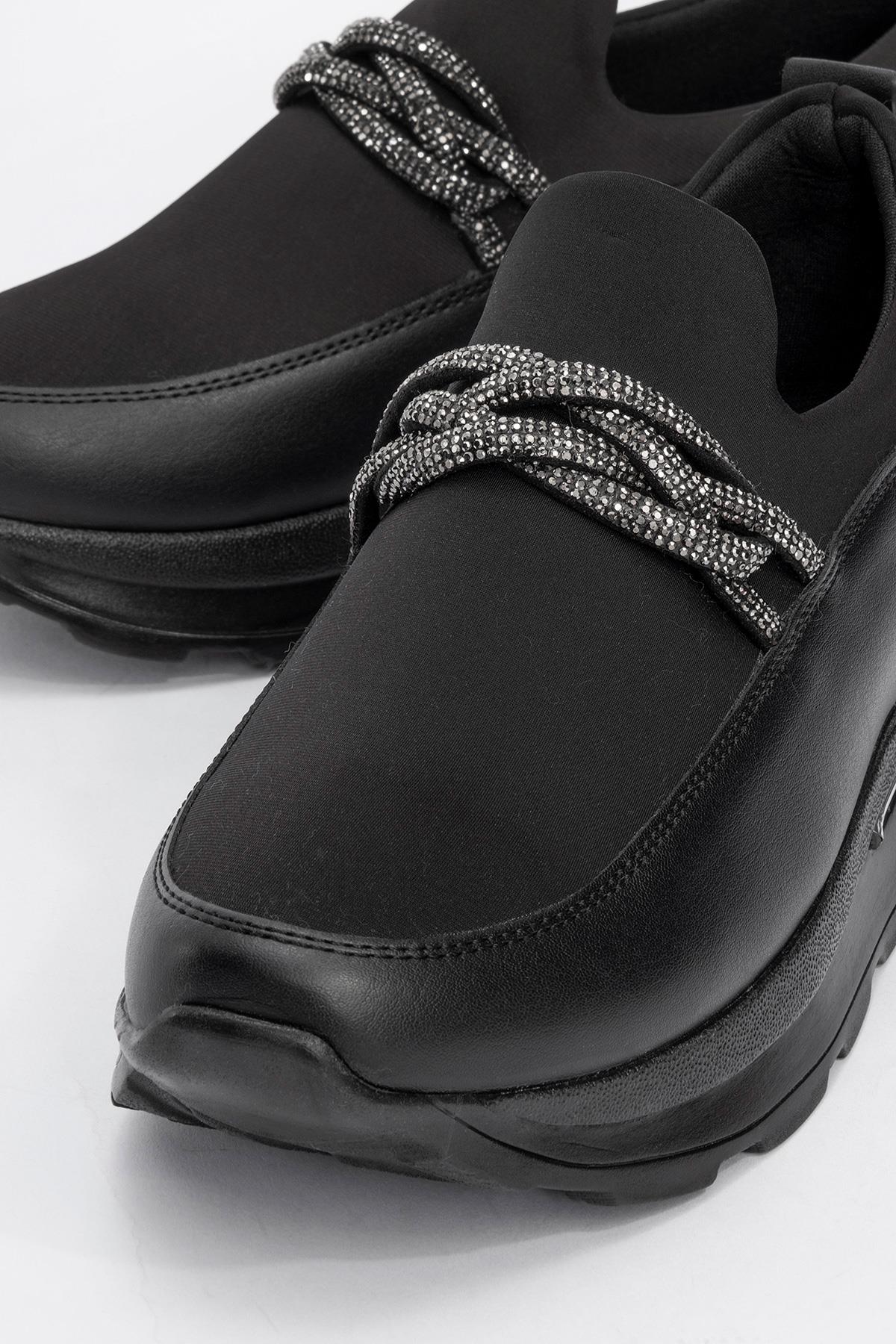 Taşlı Kadın Günlük Ayakkabı SİYAH SİYAH - Görsel 4