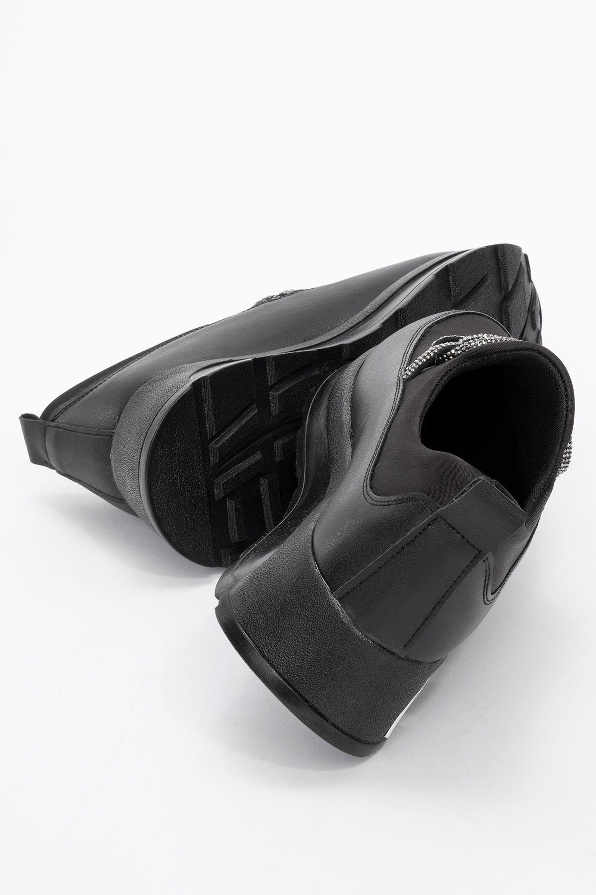 Taşlı Kadın Günlük Ayakkabı SİYAH SİYAH - Görsel 5
