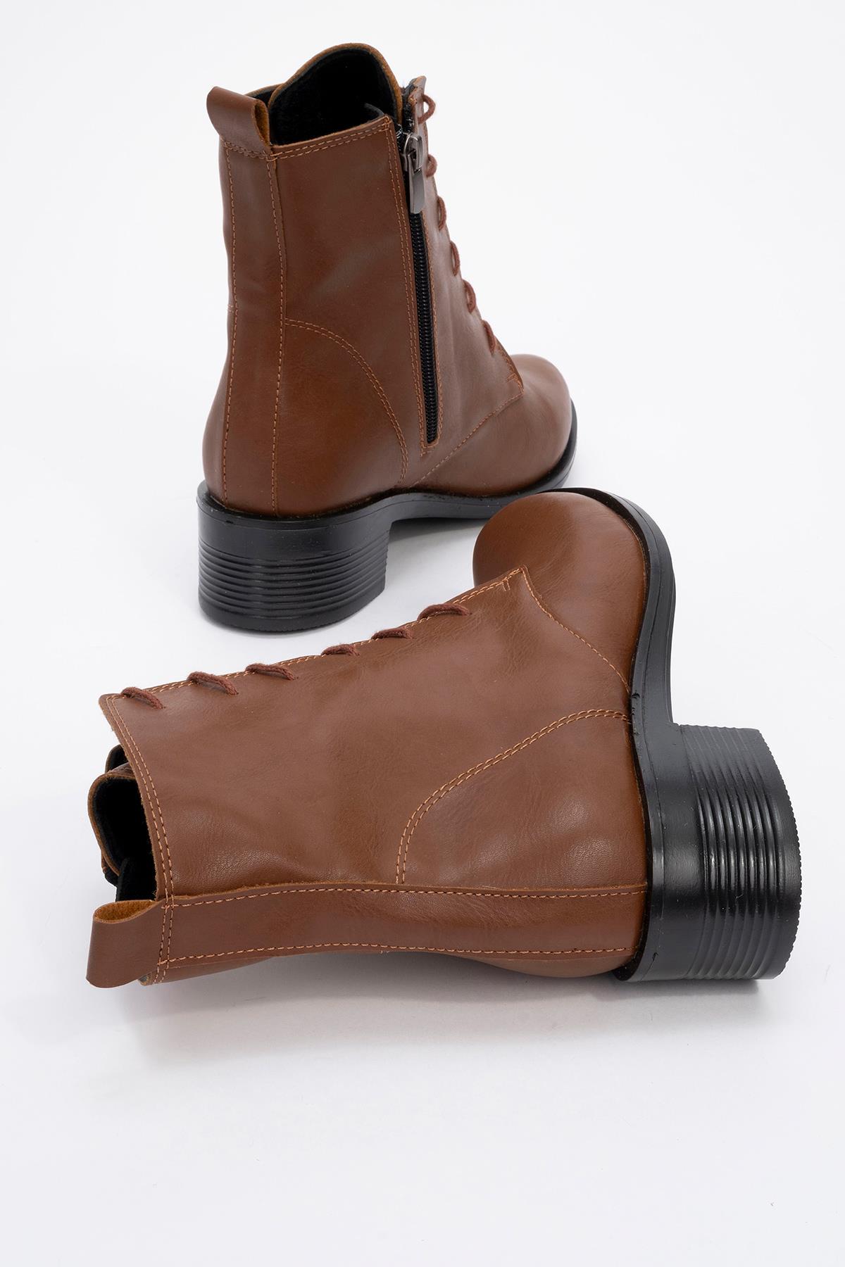 Kadın Yuvarlak Burunlu Bot TABA CİLT - Görsel 5