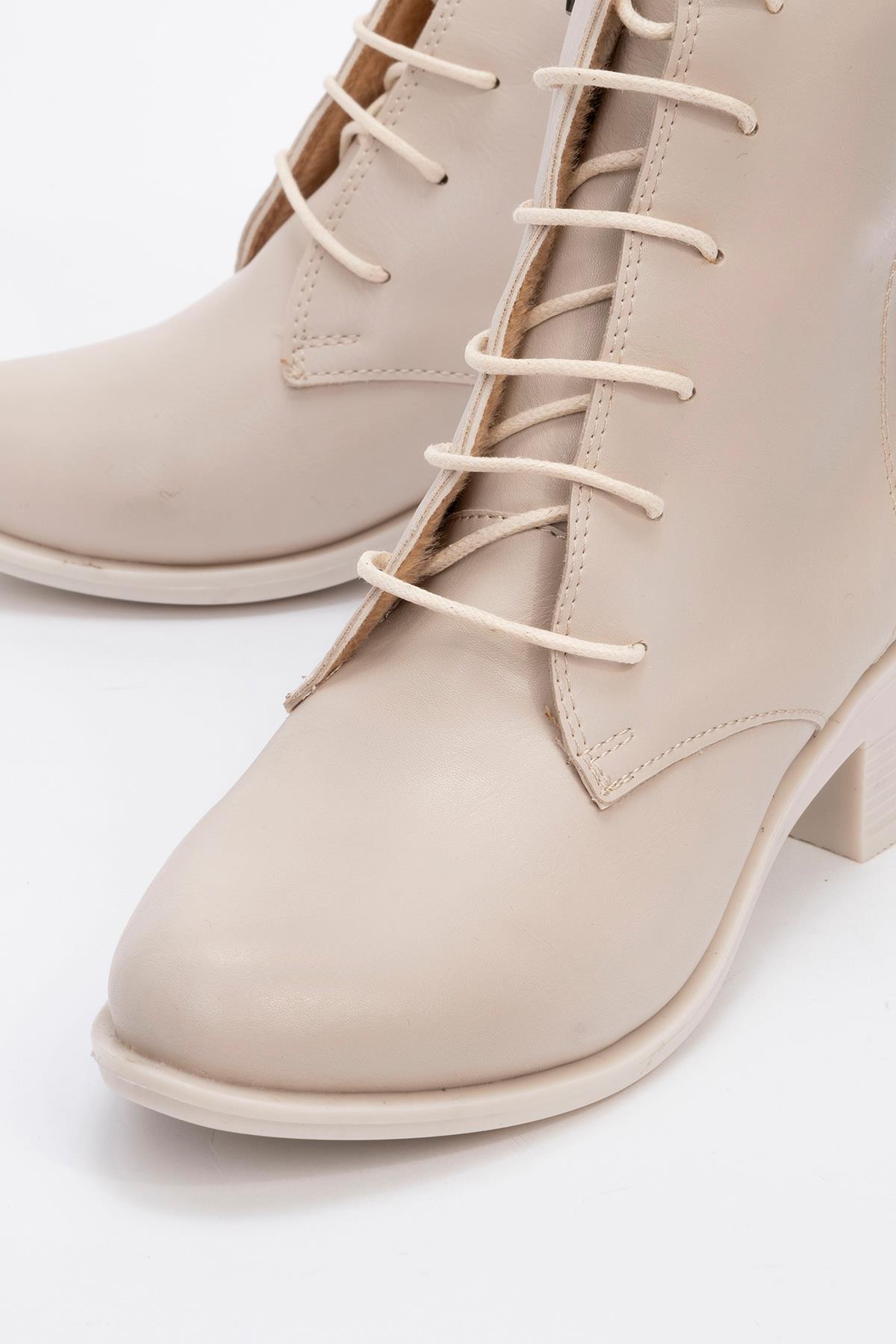 Kadın Yuvarlak Burunlu Bot BEJ CİLT BEJ - Görsel 4