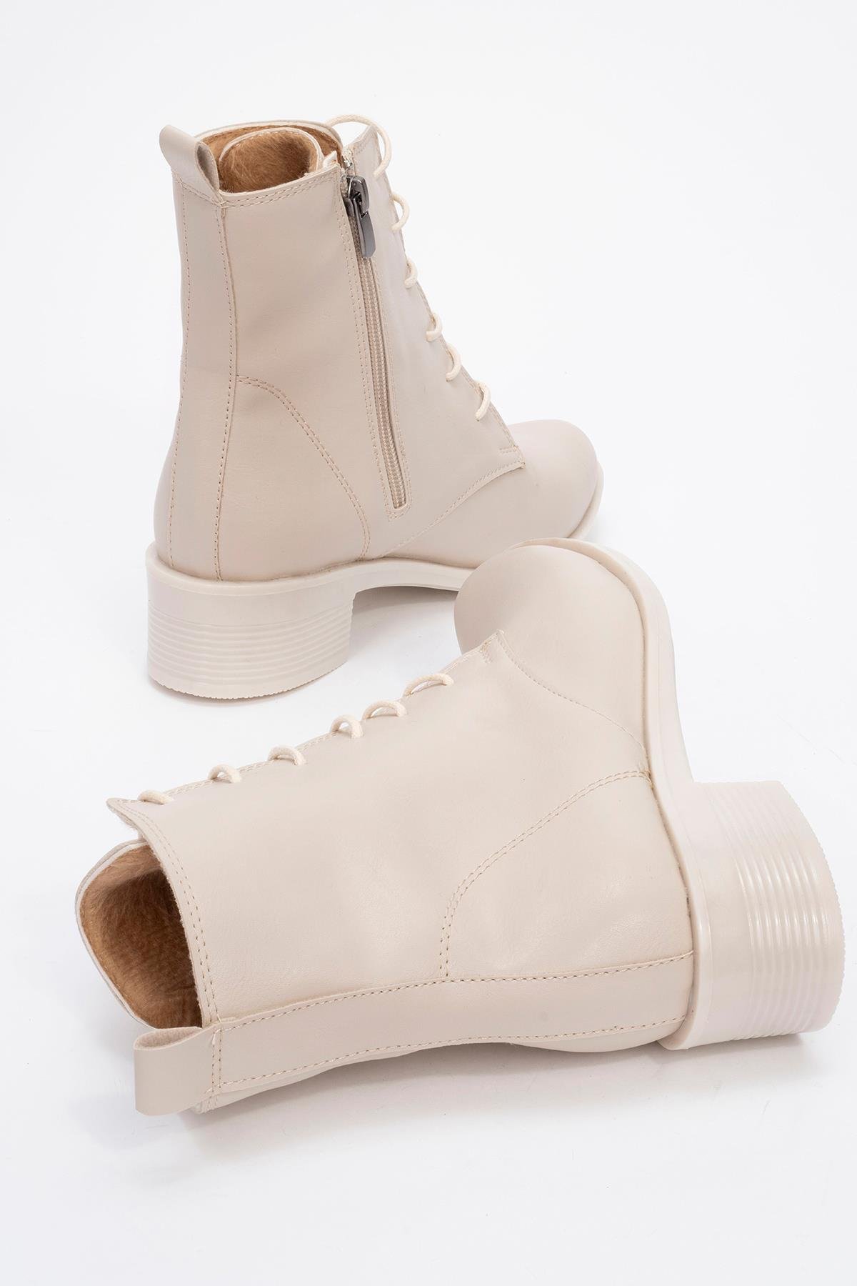Kadın Yuvarlak Burunlu Bot BEJ CİLT BEJ - Görsel 5