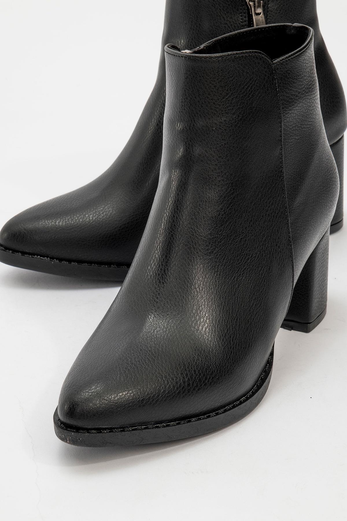 Kadın Topuklu Bot SİYAH CİLT - Görsel 4
