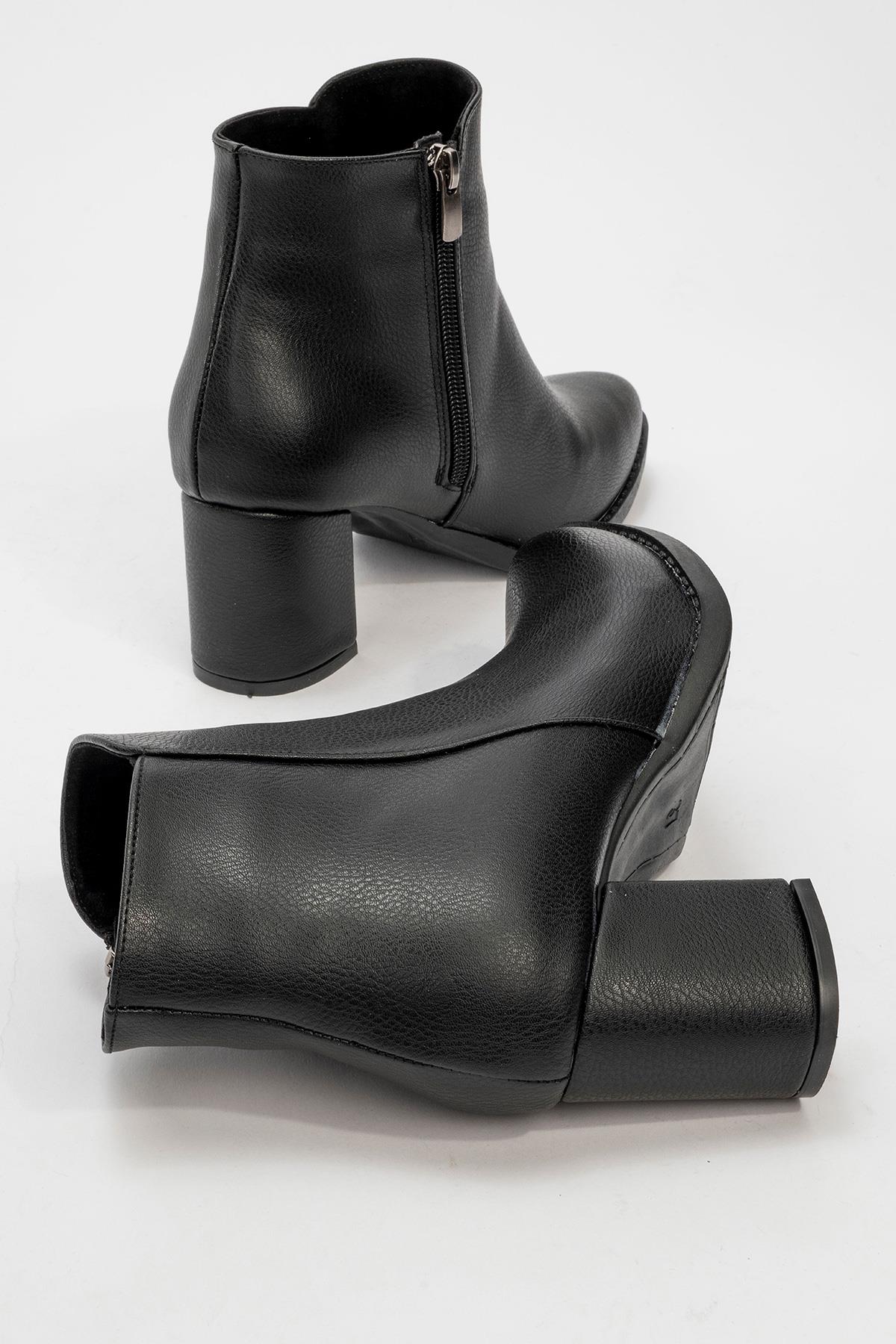 Kadın Topuklu Bot SİYAH CİLT - Görsel 5