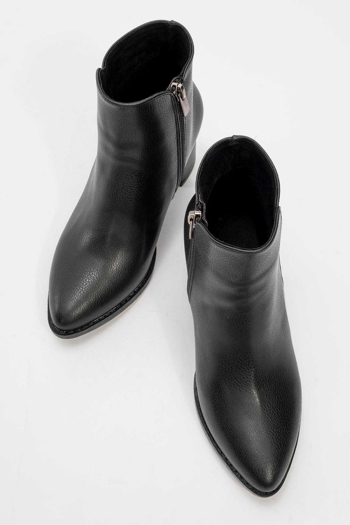 Kadın Topuklu Bot SİYAH CİLT - Görsel 6