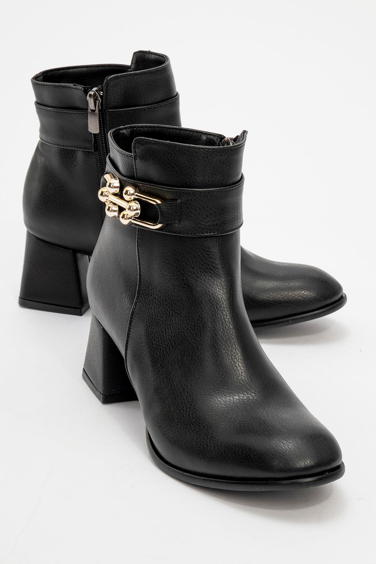 Kaydırmaz Tokalı Kadın Bot SİYAH CİLT - Görsel 2