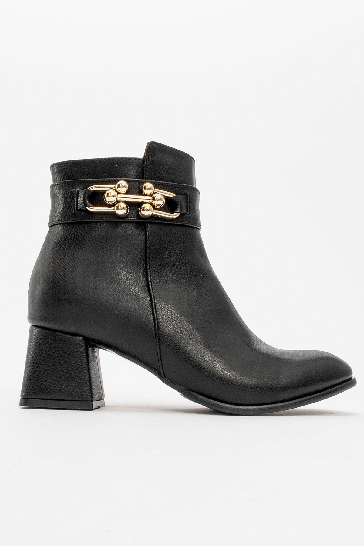 Kaydırmaz Tokalı Kadın Bot SİYAH CİLT - Görsel 3