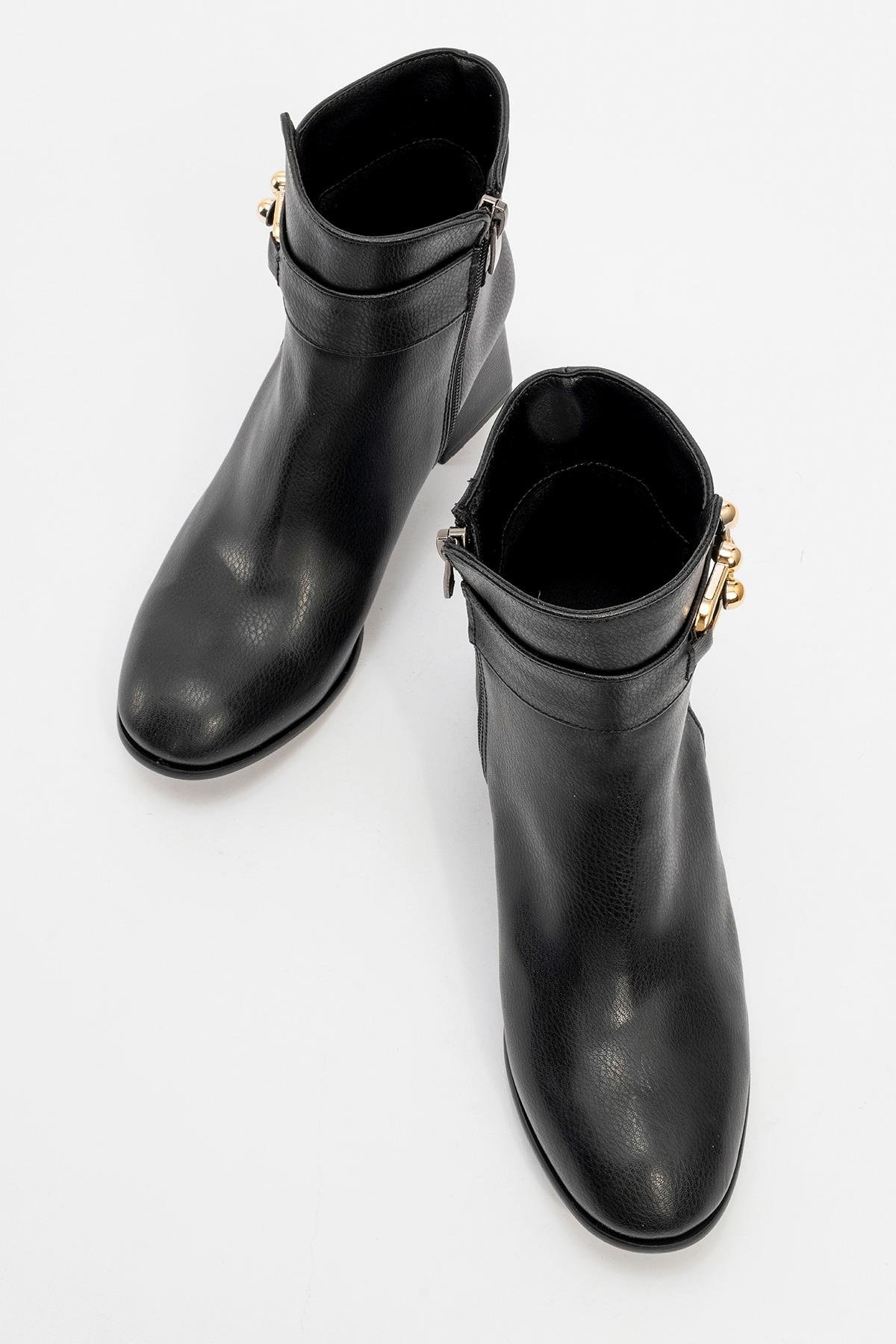 Kaydırmaz Tokalı Kadın Bot SİYAH CİLT - Görsel 6