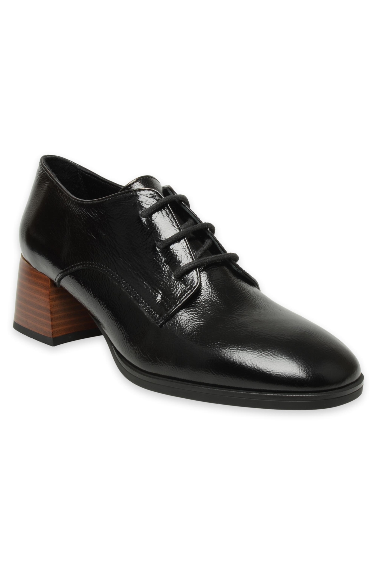 D24Ka-35 Günlük Siyah Rugan Kadın Ayakkabı - Görsel 2