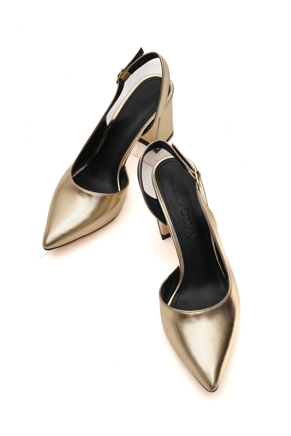 Sahra Gold Kırışık Topuklu Günlük Kullanım Ayakkabı - Görsel 10